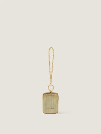 Micro Evening Clutch in Metal with Crystal Jewel