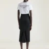 Midi Kickback Skirt in Crepe Cady Midi Kickback Skirt in Crepe Cady