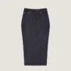 Midi Kickback Skirt in Raw Denim Midi Kickback Skirt in Raw Denim