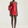 Mini Bustier Dress in Nappa Leather with Bow Mini Bustier Dress in Nappa Leather with Bow