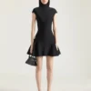 Mini Dress with Flared Skirt in Wool Viscose Mini Dress with Flared Skirt in Wool Viscose