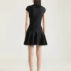 Mini Dress with Flared Skirt in Wool Viscose Mini Dress with Flared Skirt in Wool Viscose
