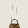 Mini Pinch Bag in Pony Effect Leather with Leopard Pattern Mini Pinch Bag in Pony Effect Leather with Leopard Pattern