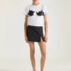 T-Shirt in Cotton with Cutaway Bra Print T-Shirt in Cotton with Cutaway Bra Print