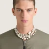 Necklace in Metal, Pearls and Crystals Necklace in Metal, Pearls and Crystals