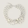 Necklace in Metal, Pearls and Crystals Necklace in Metal, Pearls and Crystals