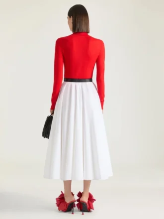 Long Circular Skirt in Poplin