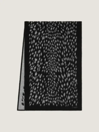 Scarf in Wool Jacquard with Animal Print