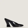 Sculpted Heeled Mules in Patent Leather Sculpted Heeled Mules in Patent Leather