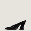 Sculpted Heeled Mules in Patent Leather Sculpted Heeled Mules in Patent Leather