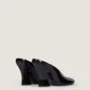 Sculpted Heeled Mules in Patent Leather Sculpted Heeled Mules in Patent Leather