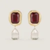 Sculptural Crystal Clip Earrings in Metal and Crystals