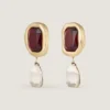 Sculptural Crystal Clip Earrings in Metal and Crystals