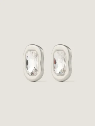 Sculptural Crystal Earrings in Metal and Crystals Sculptural Crystal Earrings in Metal and Crystals