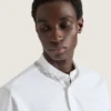 Shirt in Cotton Poplin with Crystal Embroidery Shirt in Cotton Poplin with Crystal Embroidery