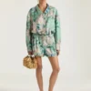 Shorts in Silk with Roses Print