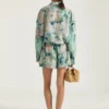 Shorts in Silk with Roses Print