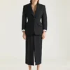 Single-Breasted Cocoon Jacket in Wool and Mohair
