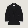Single-Breasted Cocoon Jacket in Wool and Mohair