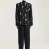 Single Breasted Jacket in Crystal Embroidered Wool Single Breasted Jacket in Crystal Embroidered Wool