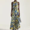 Slashed Dress with Floral Print Slashed Dress with Floral Print