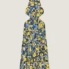 Slashed Dress with Floral Print Slashed Dress with Floral Print