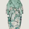 Slashed Long Coat in Roses Jacquard Slashed Long Coat in Roses Jacquard