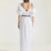 Slashed Long Shirt Dress in Poplin Slashed Long Shirt Dress in Poplin