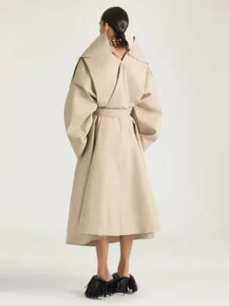 Slashed Long Trench in Cotton