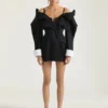 Slashed Mini Tailored Dress in Wool Slashed Mini Tailored Dress in Wool