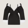 Slashed Mini Tailored Dress in Wool Slashed Mini Tailored Dress in Wool
