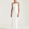 Sliced Long Dress in Crepe Cady Sliced Long Dress in Crepe Cady