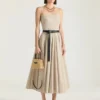 Sliced Long Dress in Poplin