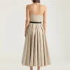 Sliced Long Dress in Poplin