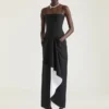Sliced Long Wrapped Dress in Wool and Mohair Sliced Long Wrapped Dress in Wool and Mohair