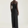 Sliced Long Wrapped Dress in Wool and Mohair Sliced Long Wrapped Dress in Wool and Mohair