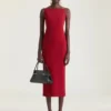 Sliced Midi Dress in Crepe Cady Sliced Midi Dress in Crepe Cady