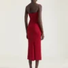 Sliced Midi Dress in Crepe Cady Sliced Midi Dress in Crepe Cady