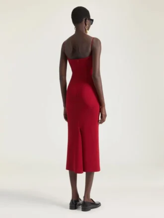 Sliced Midi Dress in Crepe Cady