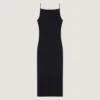 Sliced Midi Dress in Crepe Cady