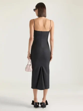 Sliced Midi Dress in Wool