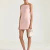 Sliced Mini Dress in Crepe Cady Sliced Mini Dress in Crepe Cady