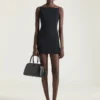 Sliced Mini Dress in Crepe Cady Sliced Mini Dress in Crepe Cady