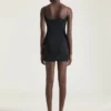Sliced Mini Dress in Crepe Cady Sliced Mini Dress in Crepe Cady