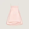 Sliced Mini Dress in Satin with Cape Sliced Mini Dress in Satin with Cape