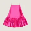 Sliced Mini Ruffled Dress in Satin Sliced Mini Ruffled Dress in Satin
