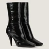 Sliced Square Ankle Boots in Shiny Leather Sliced Square Ankle Boots in Shiny Leather