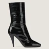 Sliced Square Ankle Boots in Shiny Leather Sliced Square Ankle Boots in Shiny Leather