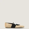 Sliced Square Ballerinas in Mirror Effect Leather Sliced Square Ballerinas in Mirror Effect Leather
