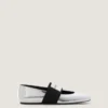 Sliced Square Ballerinas in Mirror Effect Leather Sliced Square Ballerinas in Mirror Effect Leather